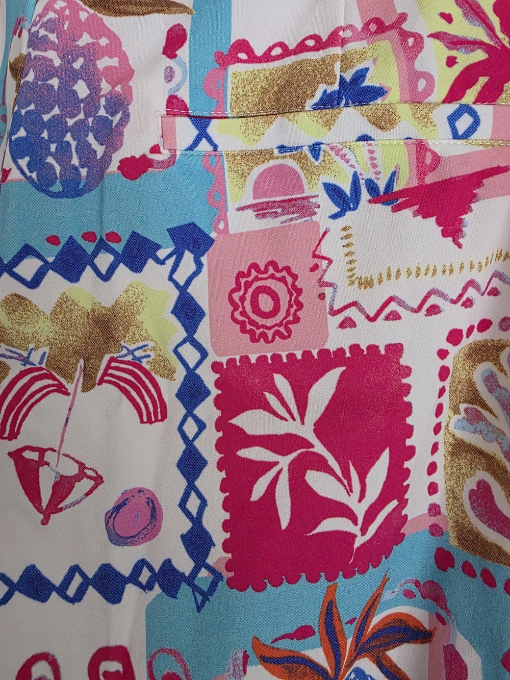 Dear Scarlett Tropical Patchwork Shorts in Pink & Blue L And M Available - Picture 5 of 10
